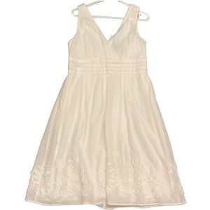 NWT CONNECTED APPAREL White Cotton Dress French Dots Size 14